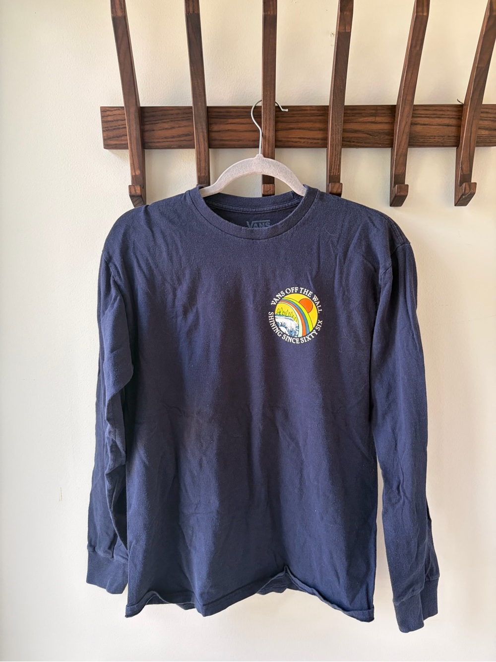 Vans Navy Long Sleeve Tee Size M